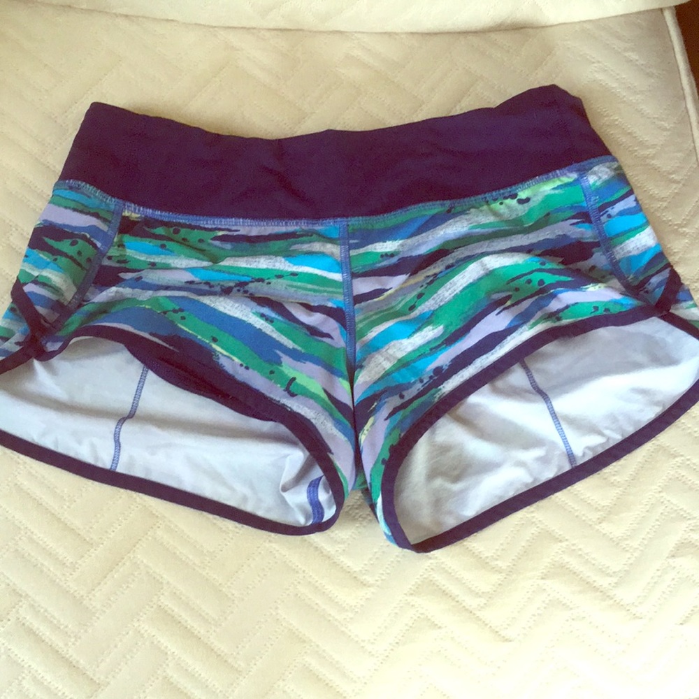 Lululemon Blue Patterned Running Shorts